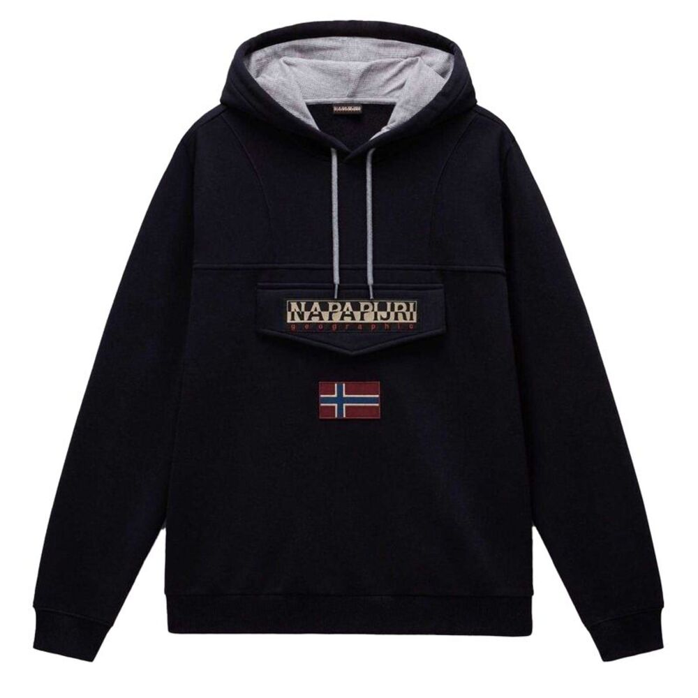 Napapijri Mens Burgee Regular Hoodie / Black Beauty